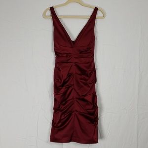 Xscape Shiny Gathered Mini Dress